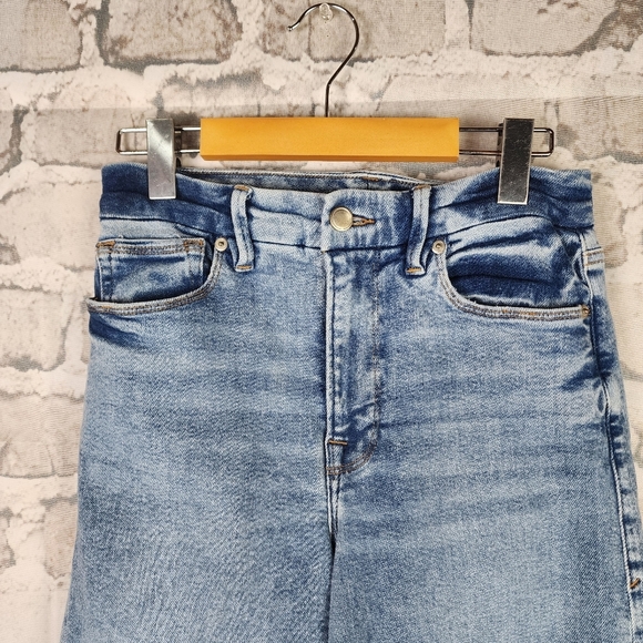 Good American Good Skate Wide Cropped Jean Size 6/28 Medium Blue Wash - Picture 5 of 14